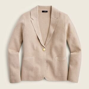 J.Crew 'Camille' Tan Shrunken Cotton Blend Sweater-Blazer Size XS